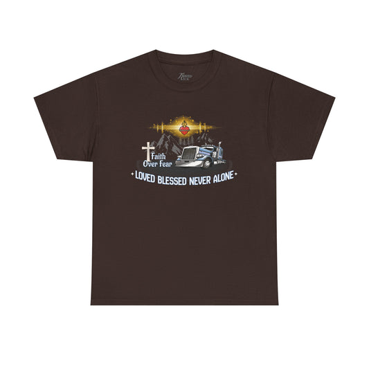 Blessed Loved Never Alone. Vintage Semi Truck Graphic Tee