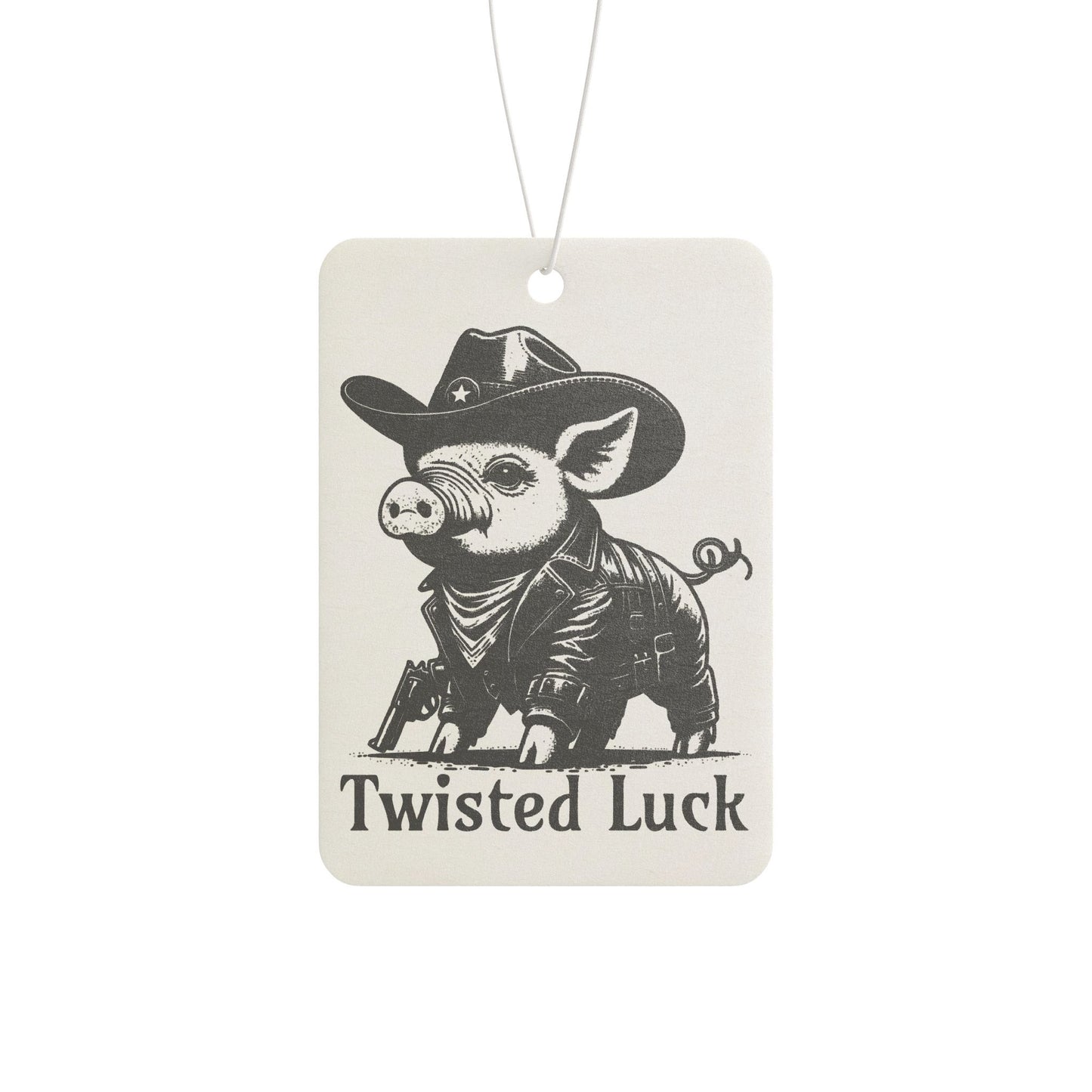 Twisted Luck Car Air Freshener, Cute pig cowboy