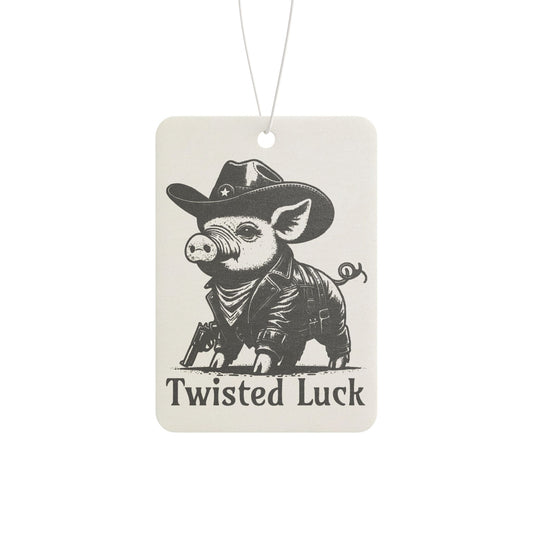 Twisted Luck Car Air Freshener, Cute pig cowboy