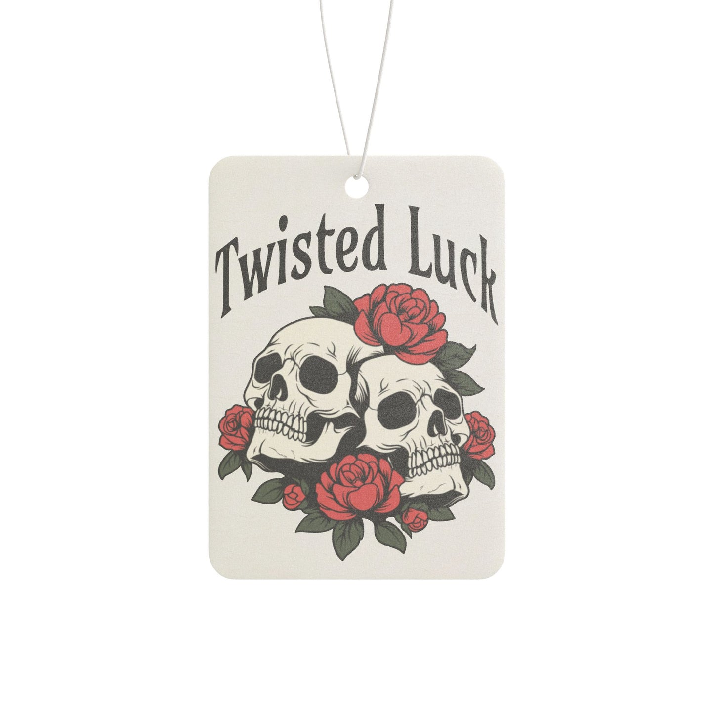 Twisted Luck Car Air Freshener - Skull & Rose Design