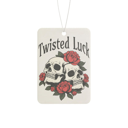 Twisted Luck Car Air Freshener - Skull & Rose Design