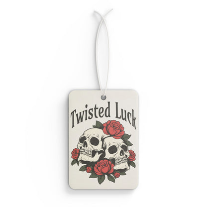 Twisted Luck Car Air Freshener - Skull & Rose Design