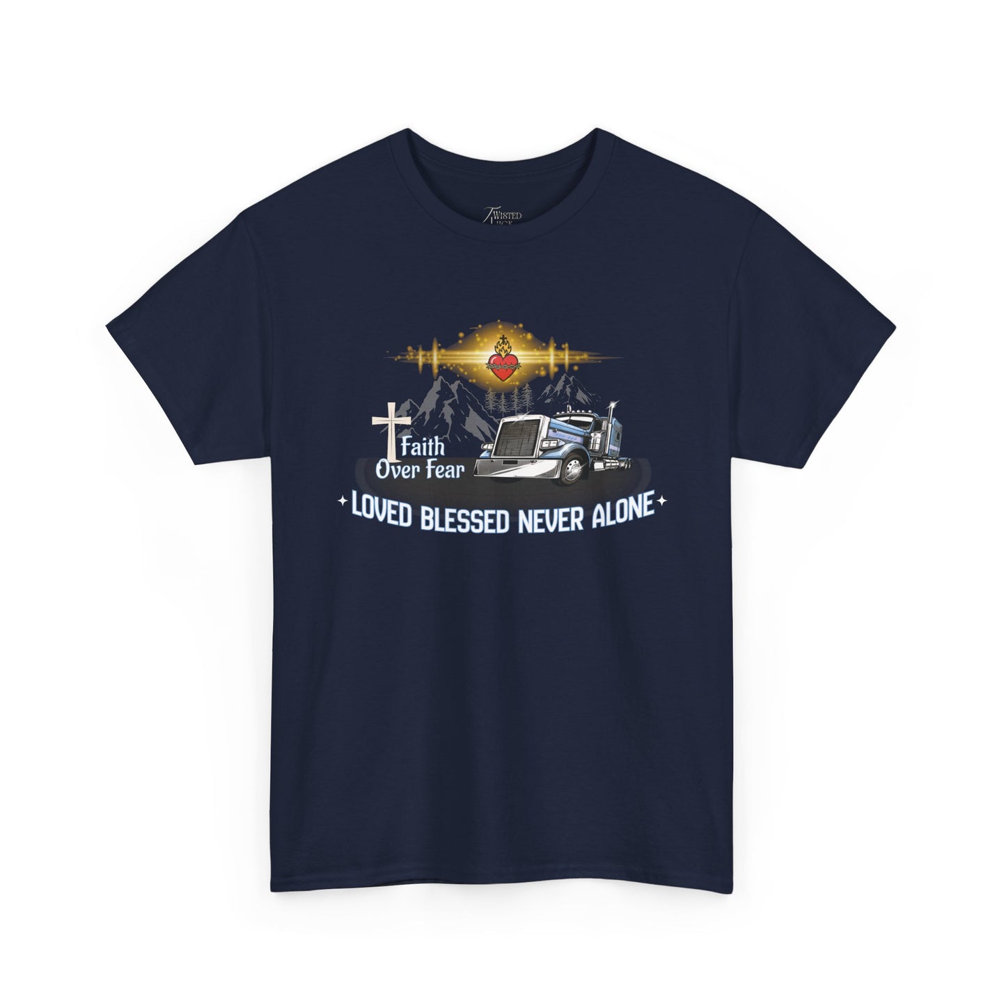 Blessed Loved Never Alone. Vintage Semi Truck Graphic Tee