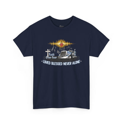 Blessed Loved Never Alone. Vintage Semi Truck Graphic Tee