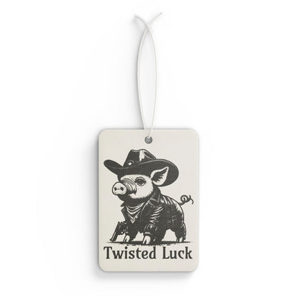 Twisted Luck Car Air Freshener, Cute pig cowboy